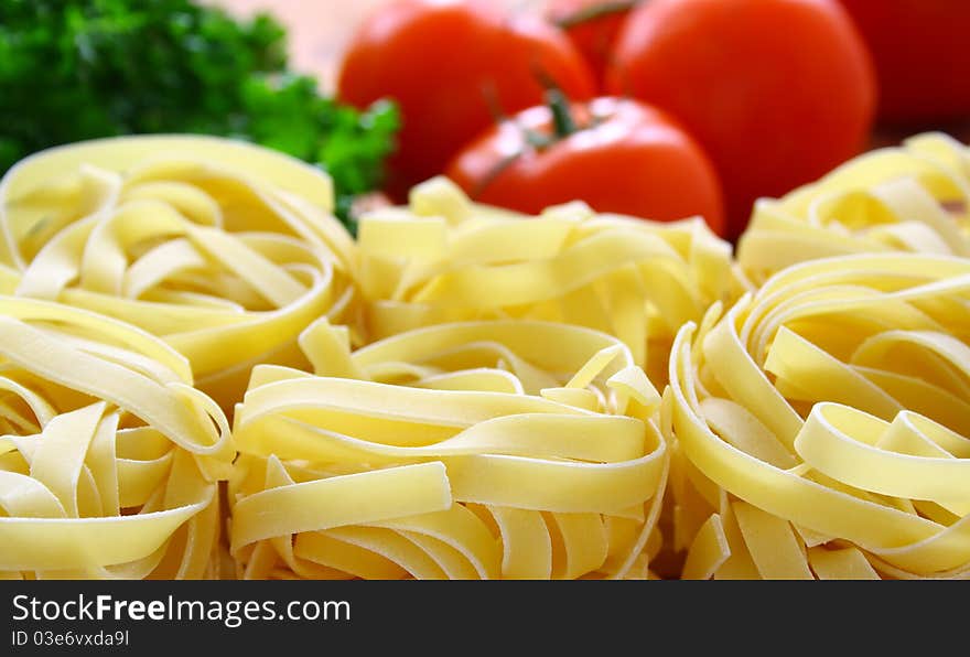 Pasta and fresh vegetables