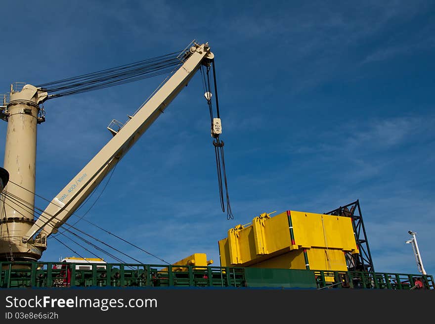 Crane on ship