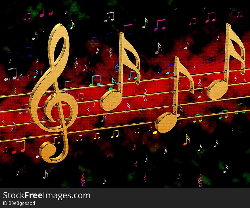 Color background music with notes. Color background music with notes