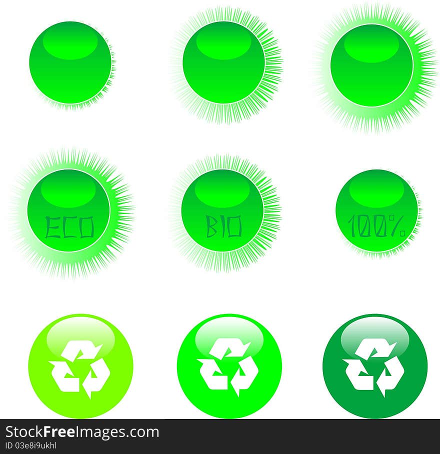 Eco icon set green