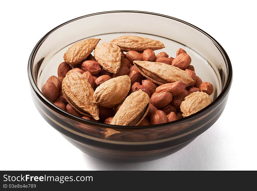 Peanuts and almond in a bowl