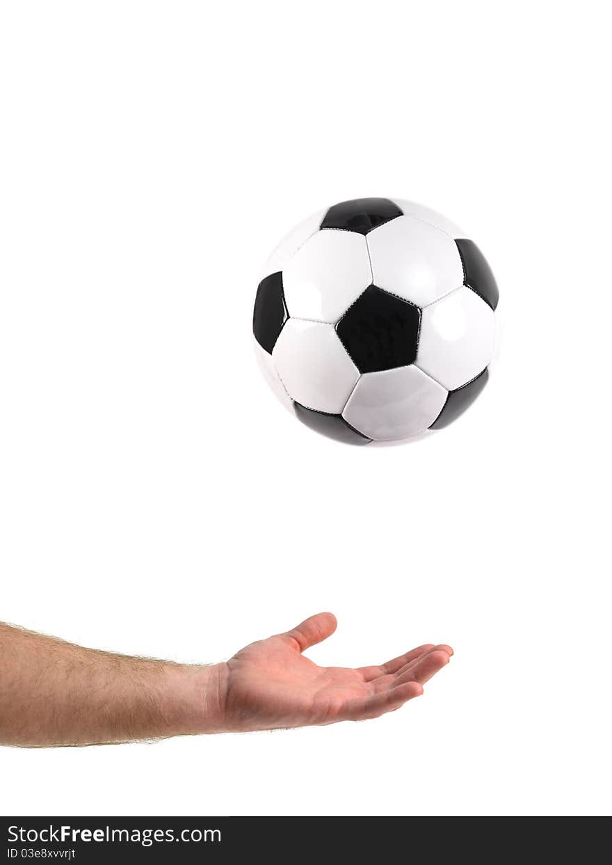 A soccer ball isolated against a white background