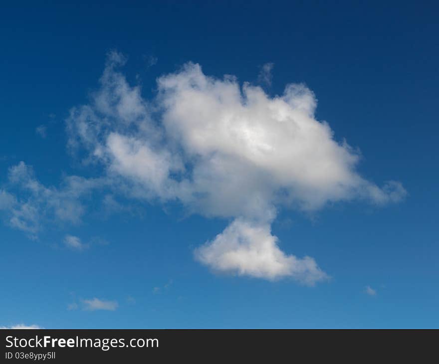 A morning shot of a cloudy blue sky