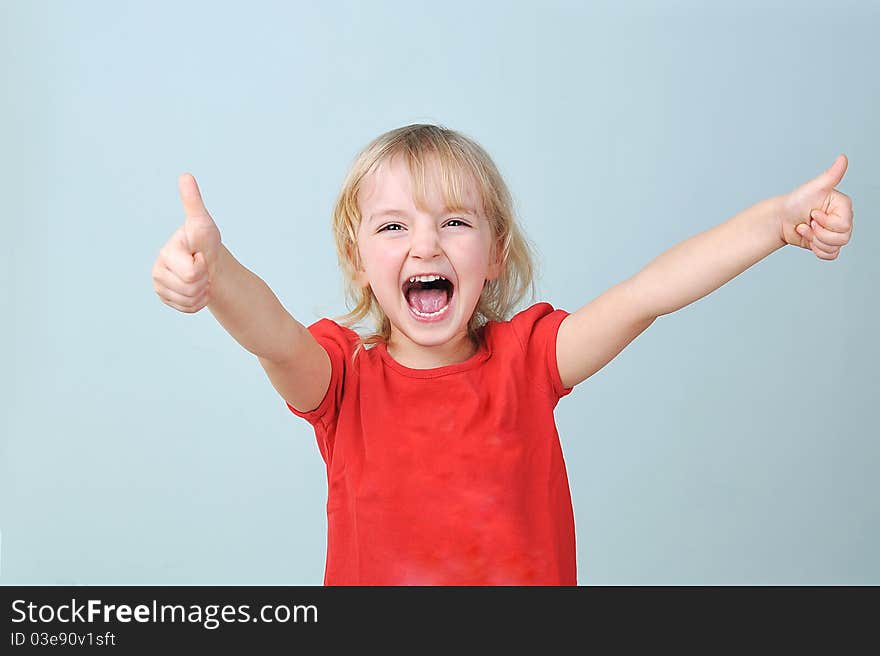 Portrait of lovely blond little girl