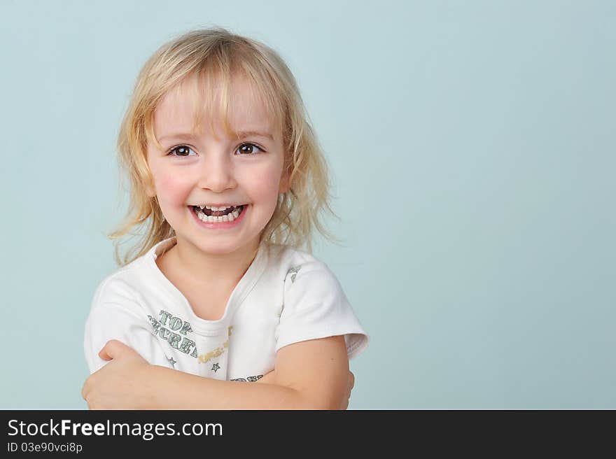 Portrait of lovely blond little girl