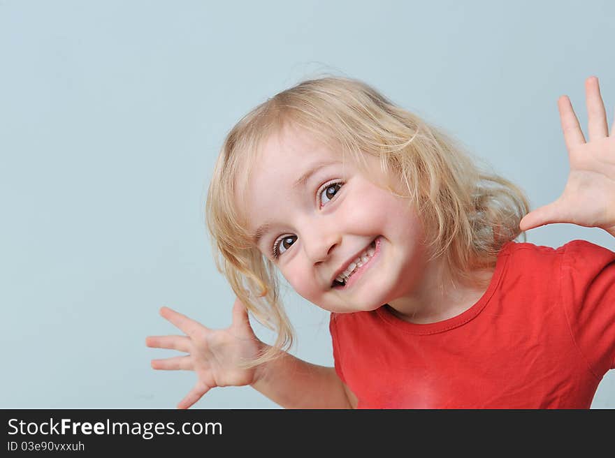 Portrait of lovely blond little girl