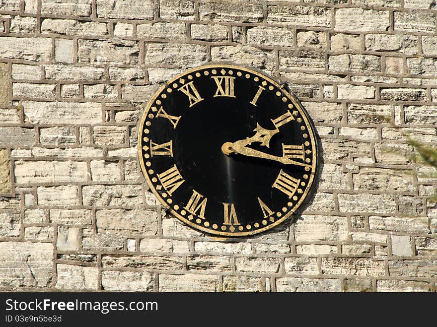 Clock on a church in England. Clock on a church in England