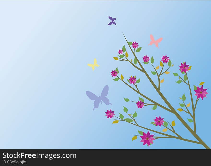 Flowers butterflies plants floral. Flowers butterflies plants floral