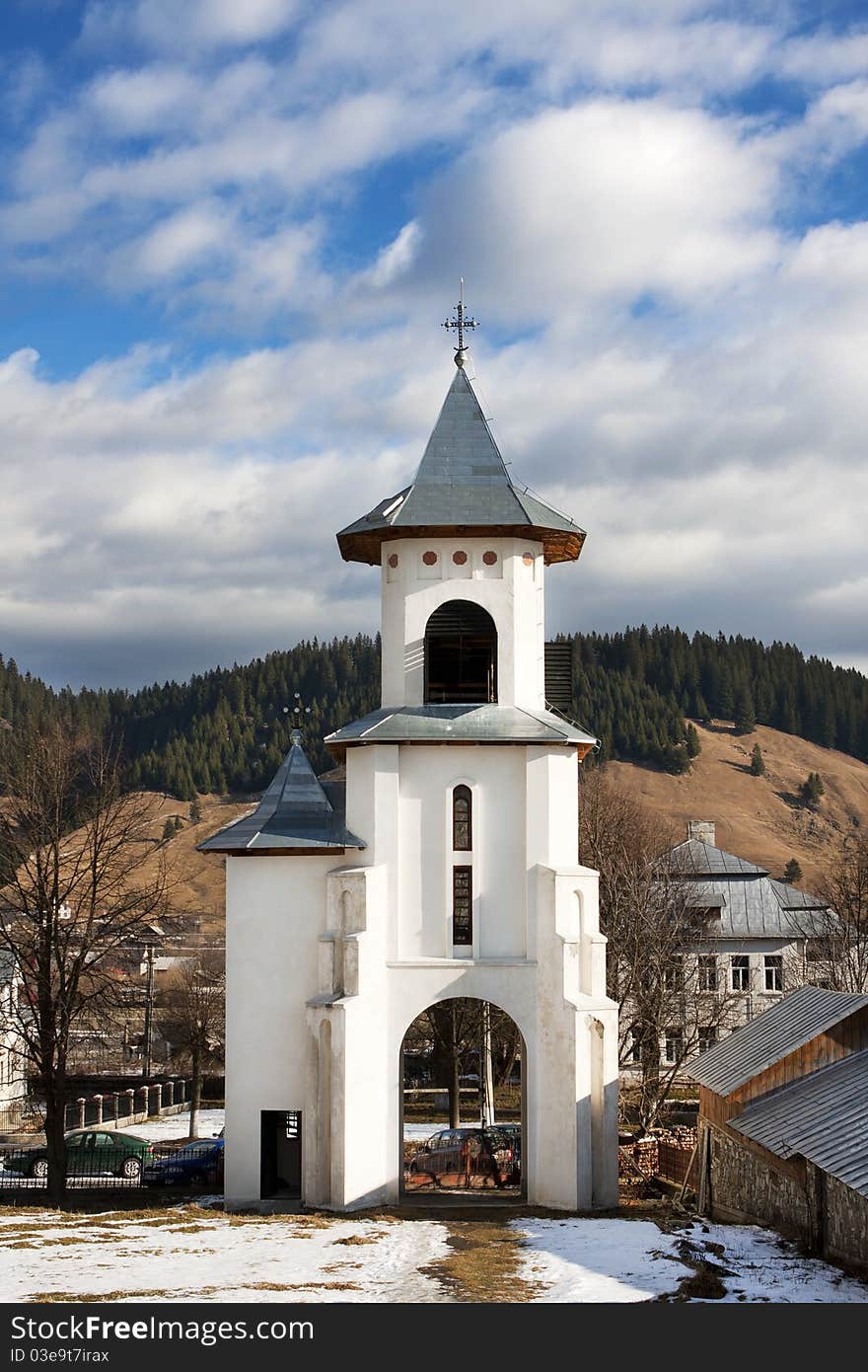 Orthodox church in the the of Humor, next to Humor Painted Monastery, Romania.