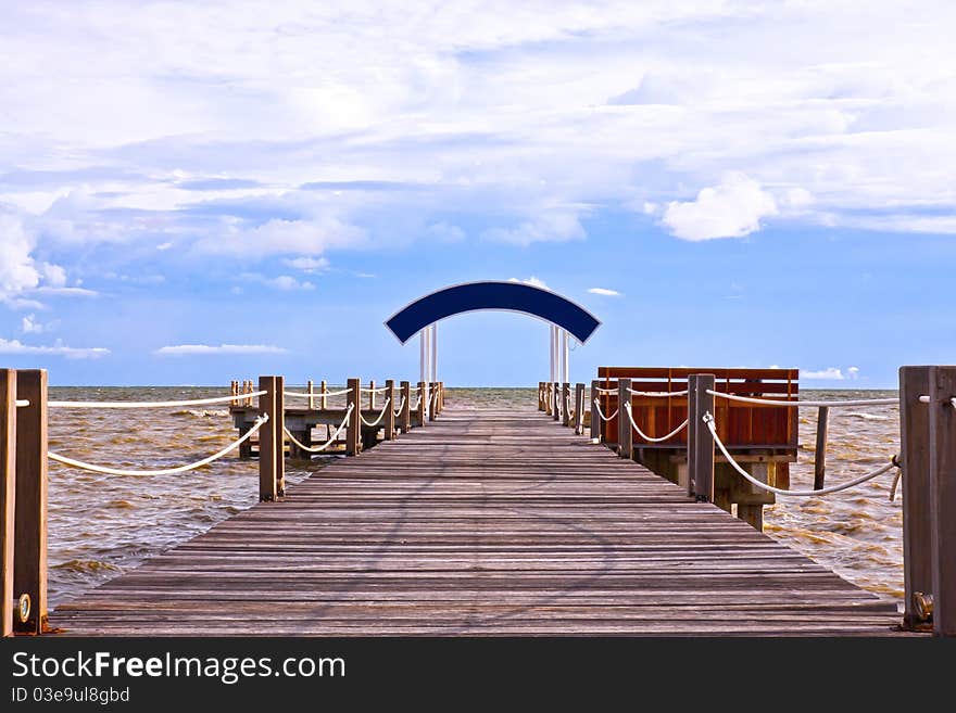 Wooden jetty into the sea