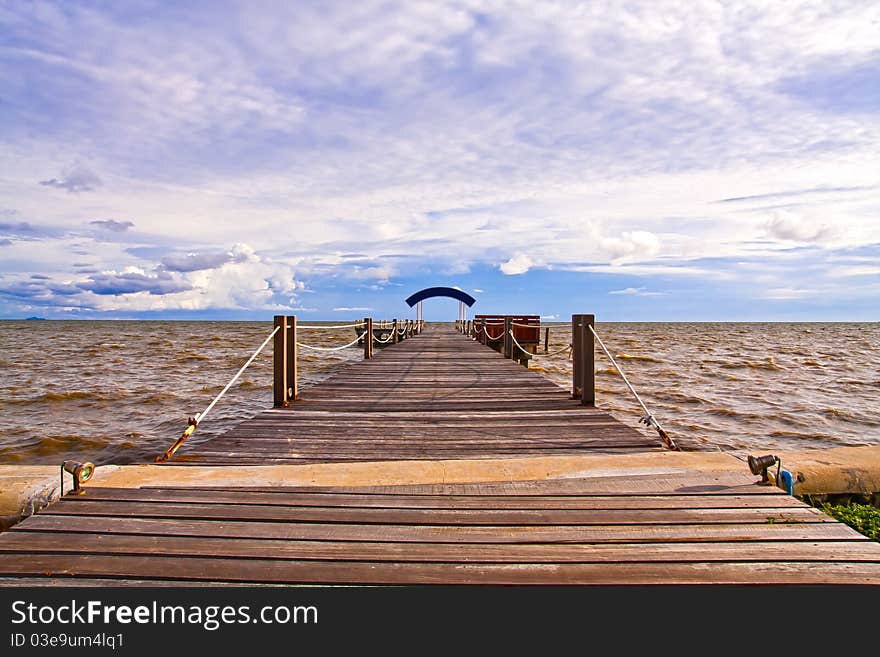 Wooden jetty into the sea