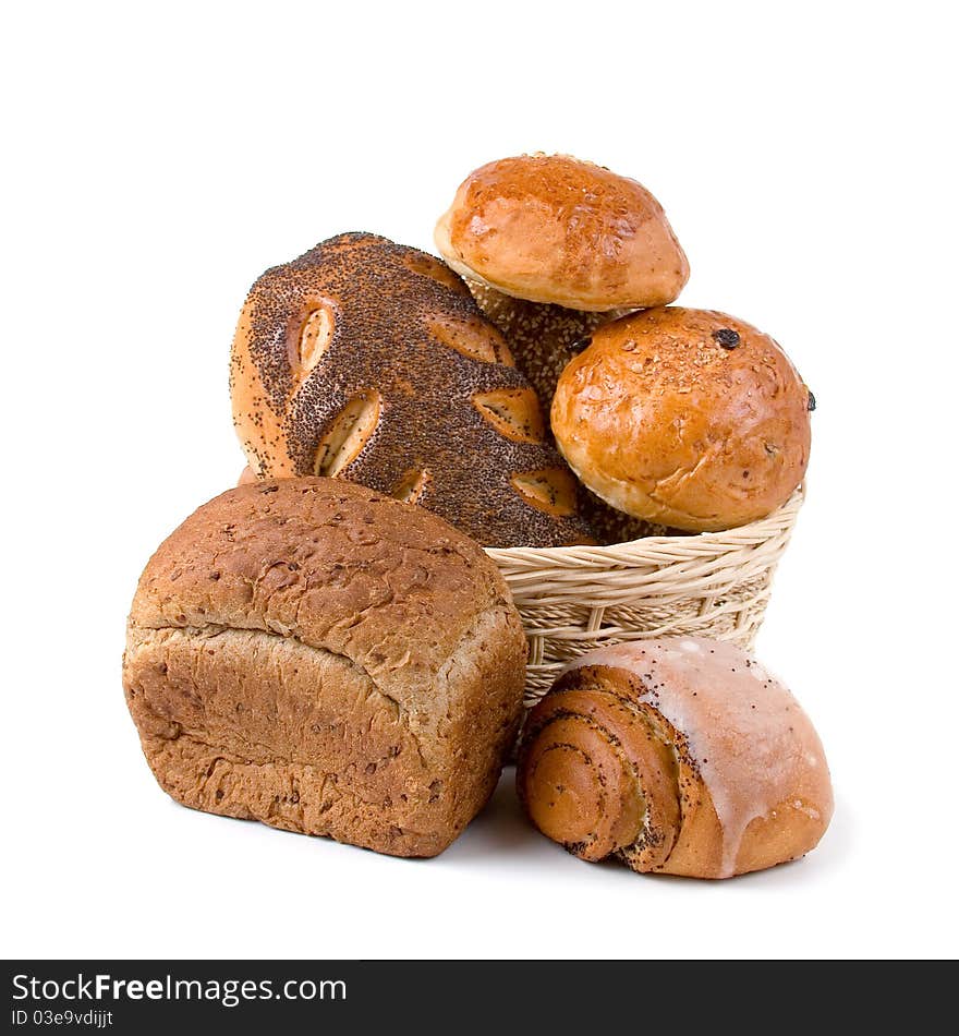 Bread isolated on a white background