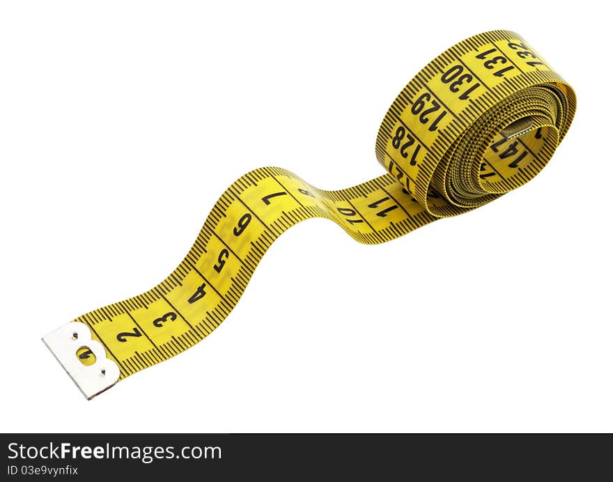 Measuring tape,isolated on white with clipping path.