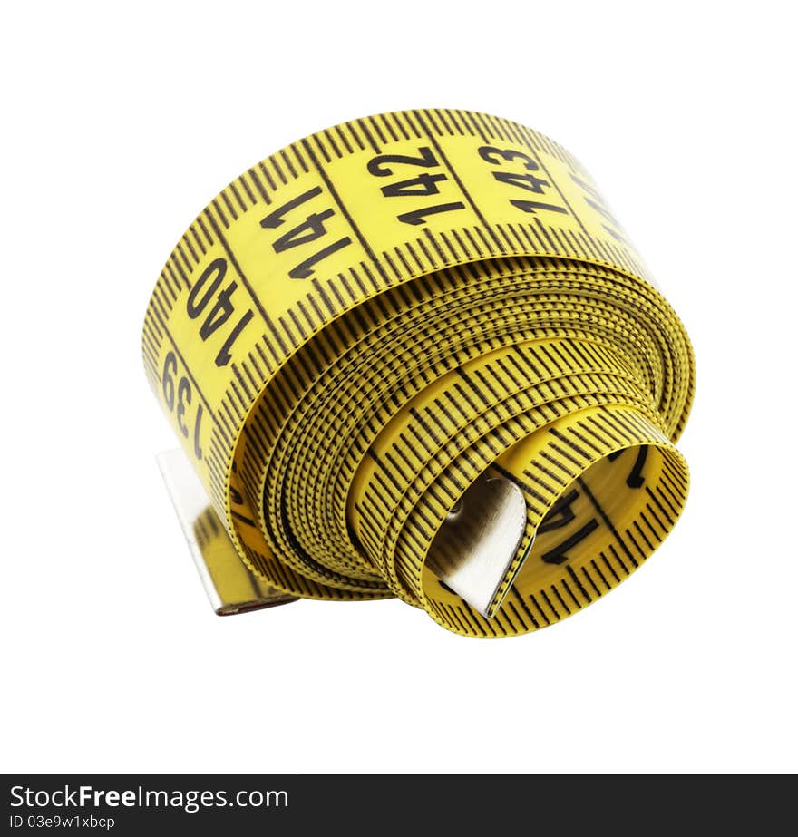 Measuring tape,isolated on white with clipping path.