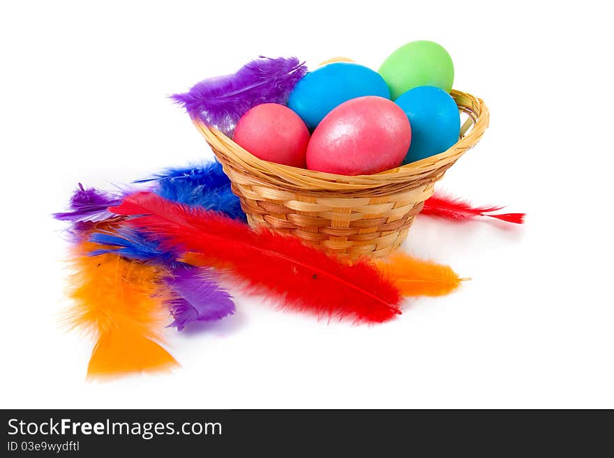 Easter still life on a white background