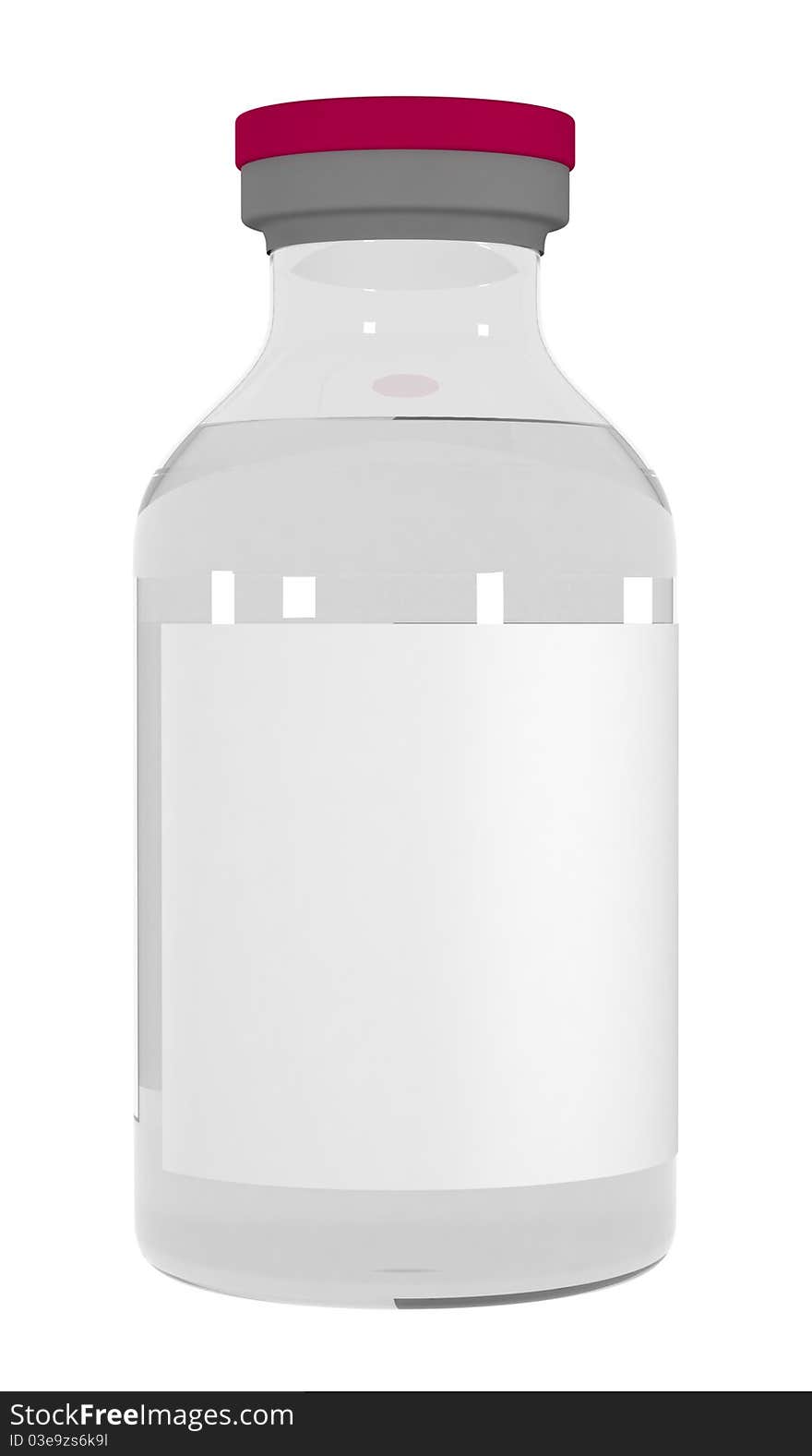 The isolated bottle with liquid on white background. The isolated bottle with liquid on white background