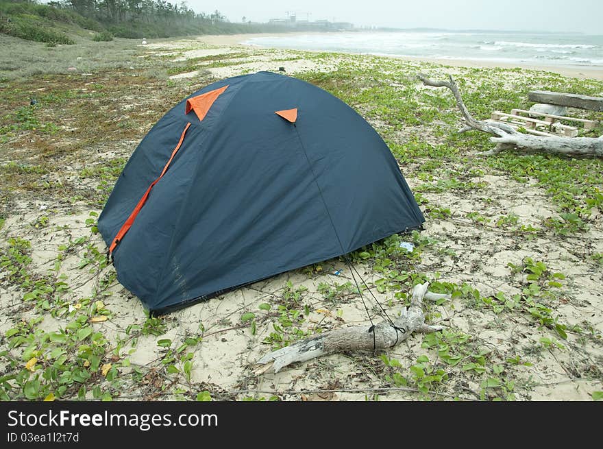 A tent by the sea