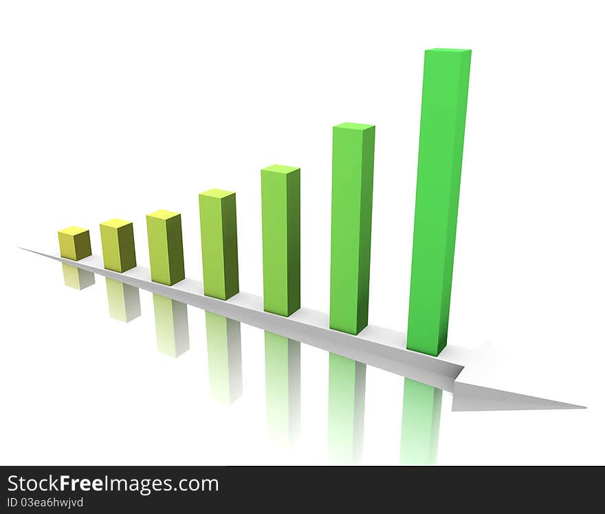 Week buisness graph is isolated on the white