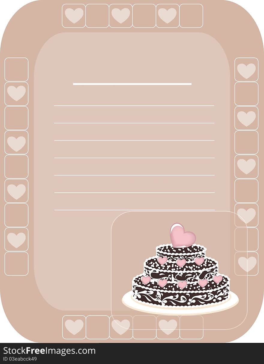 Background of menu whith cake