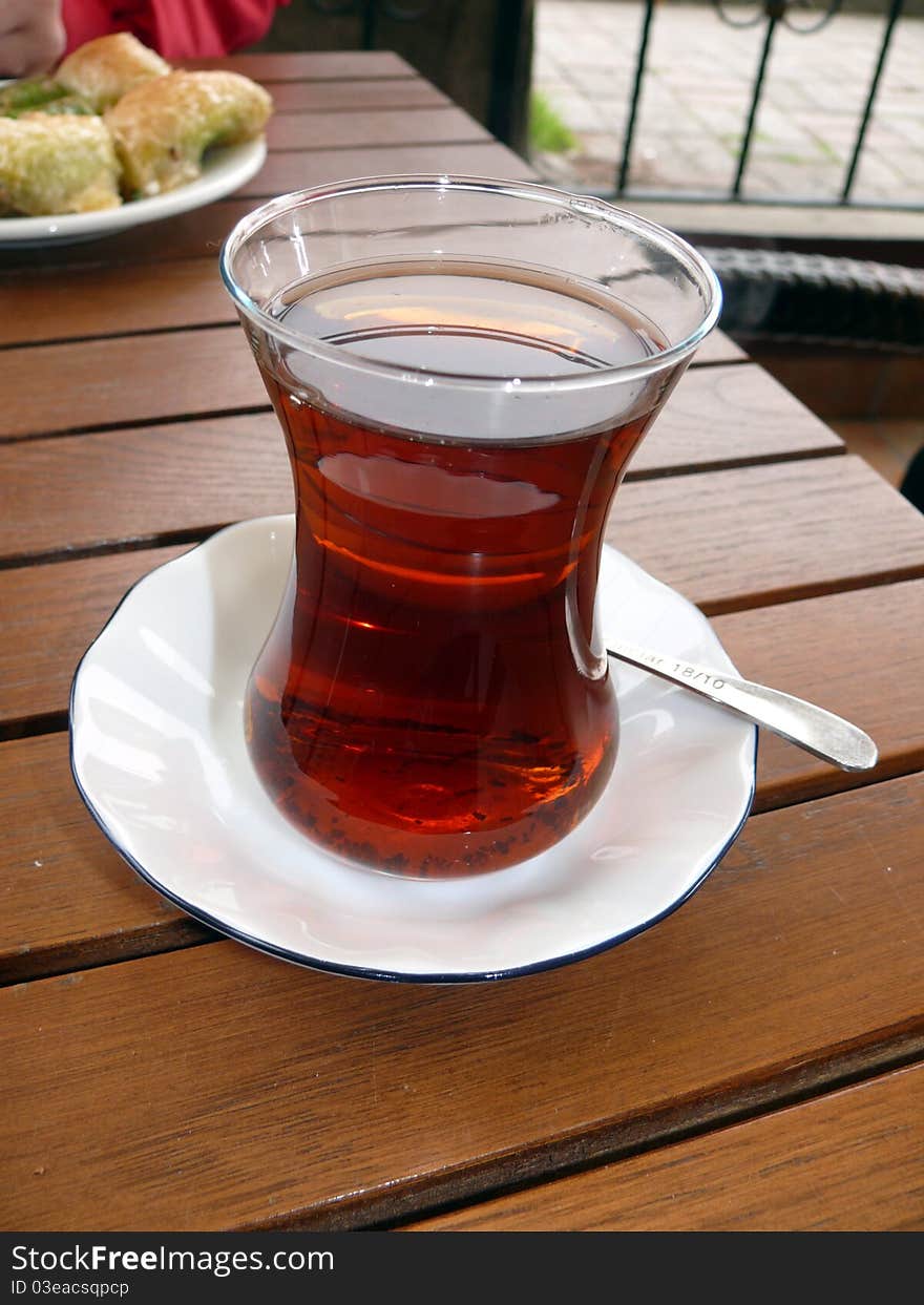 Turkish tea in the glass