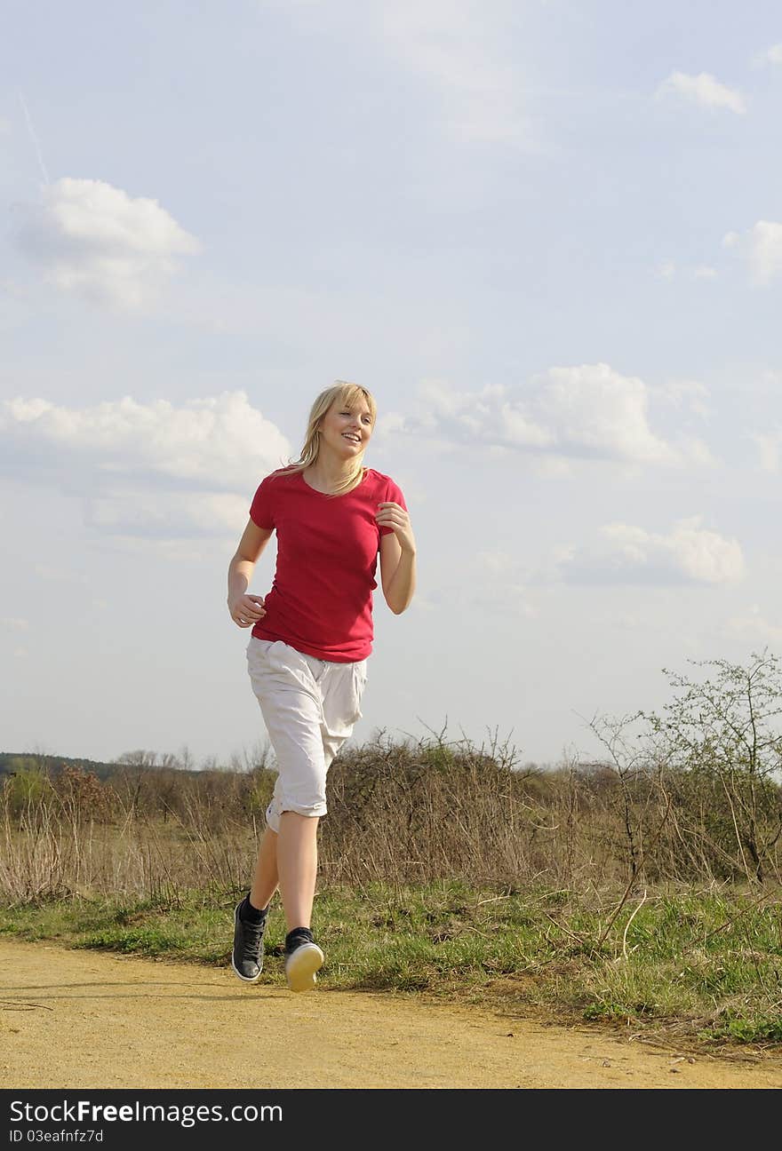 Young woman jogging