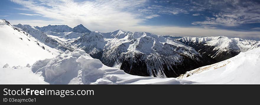 A view of high mountains