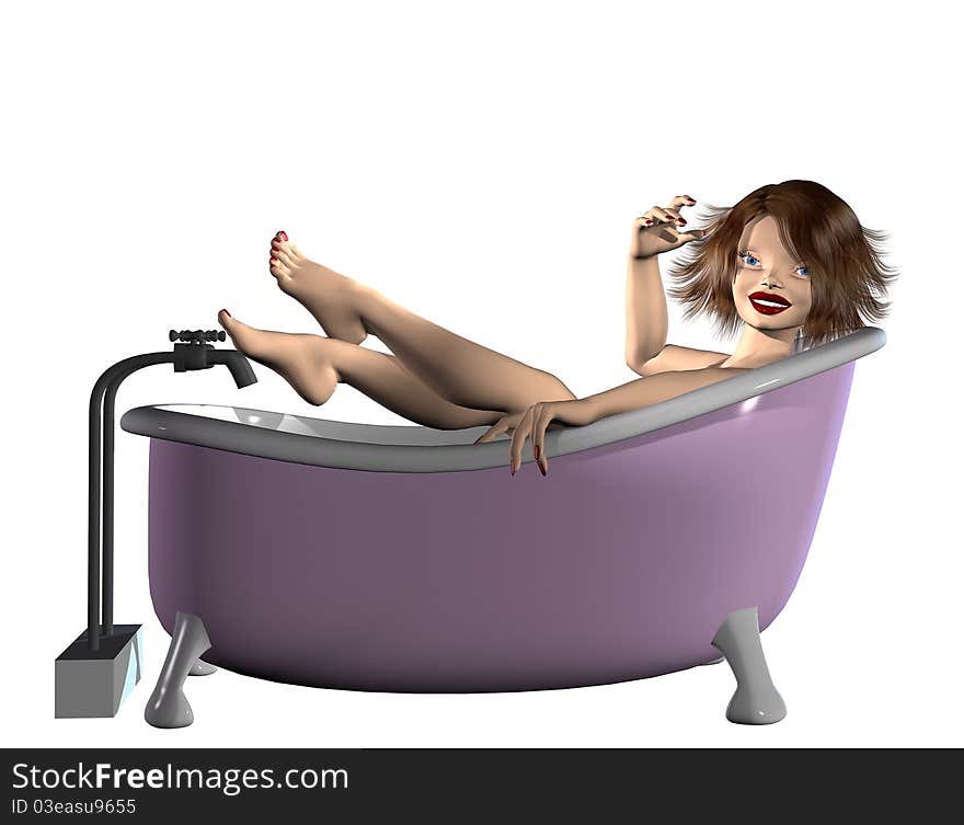 Woman In Bath Tub