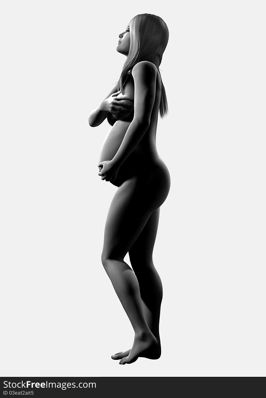 Pregnant woman in profile