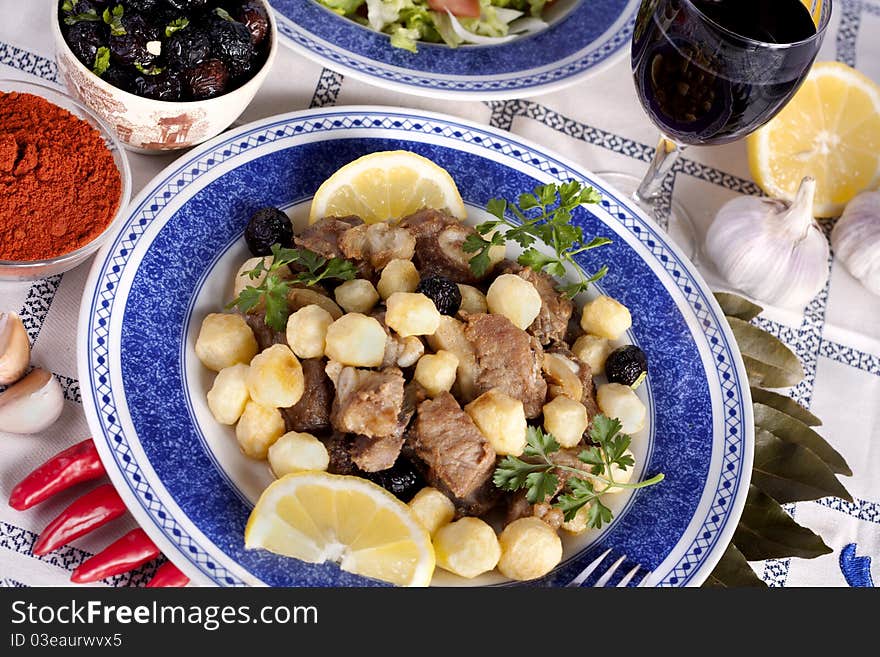 Fried meat made in Alentejo way