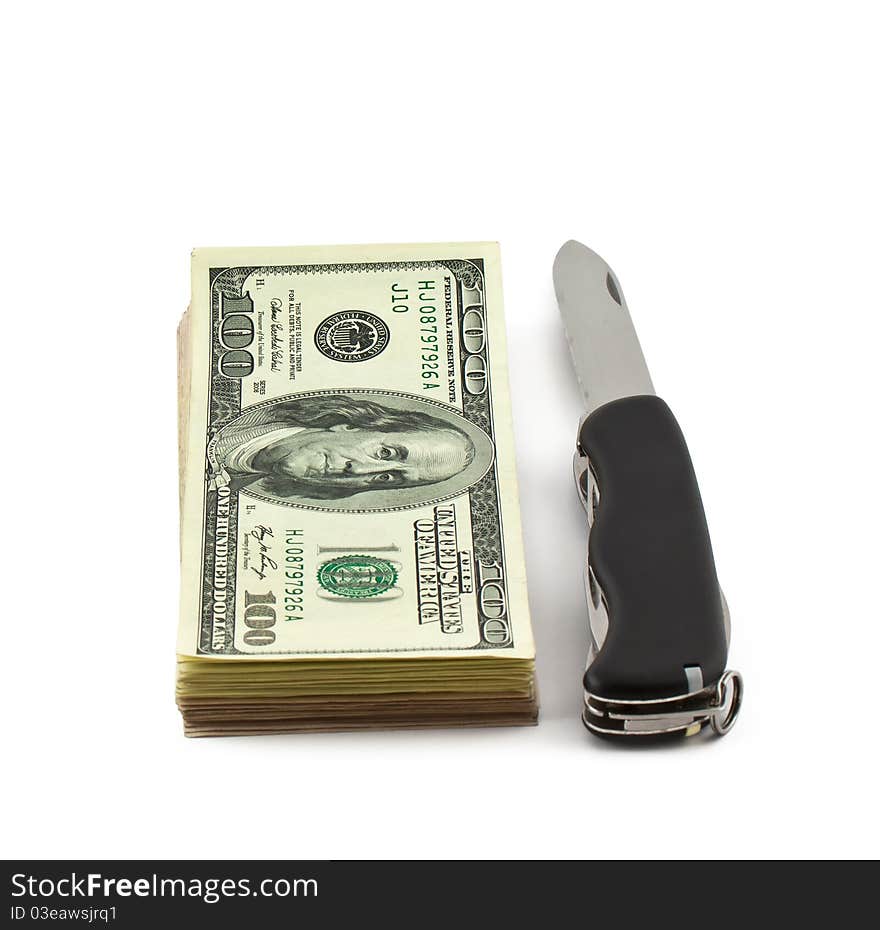 Dollars and knife