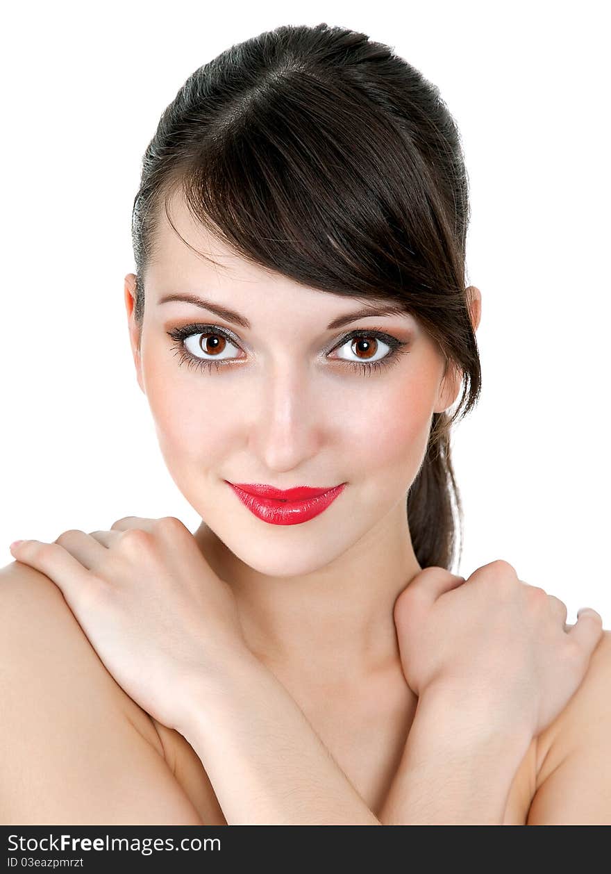 Close-up portrait of caucasian young woman. Close-up portrait of caucasian young woman