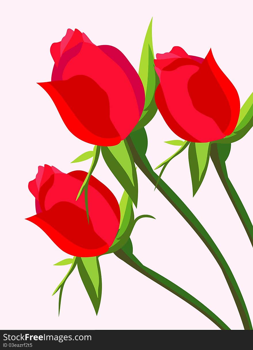 Design of greeting card with roses