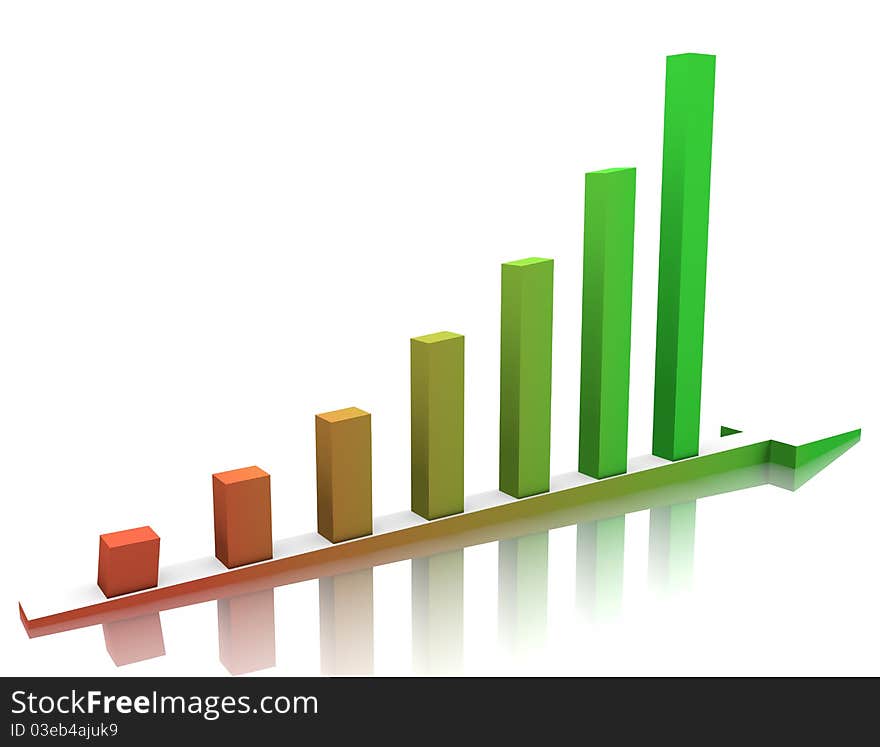 Week buisness graph is isolated on the white