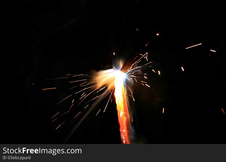 Gas cuting torch with flame cut the metal. Gas cuting torch with flame cut the metal