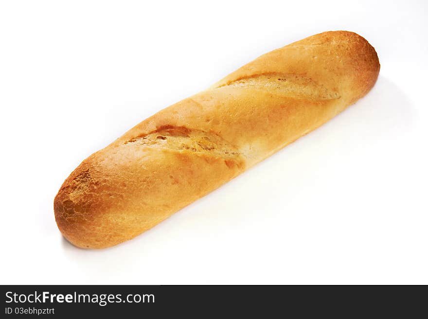 Loaf of bread on white background