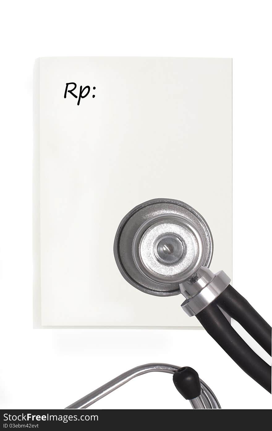 Blank prescription pad and phonendoscope