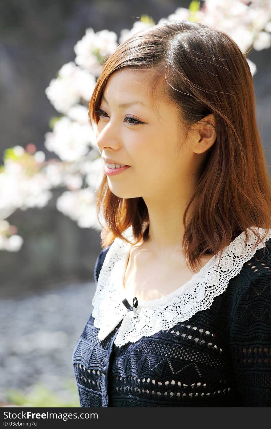 Young japanese woman, outdoor portrait. Young japanese woman, outdoor portrait