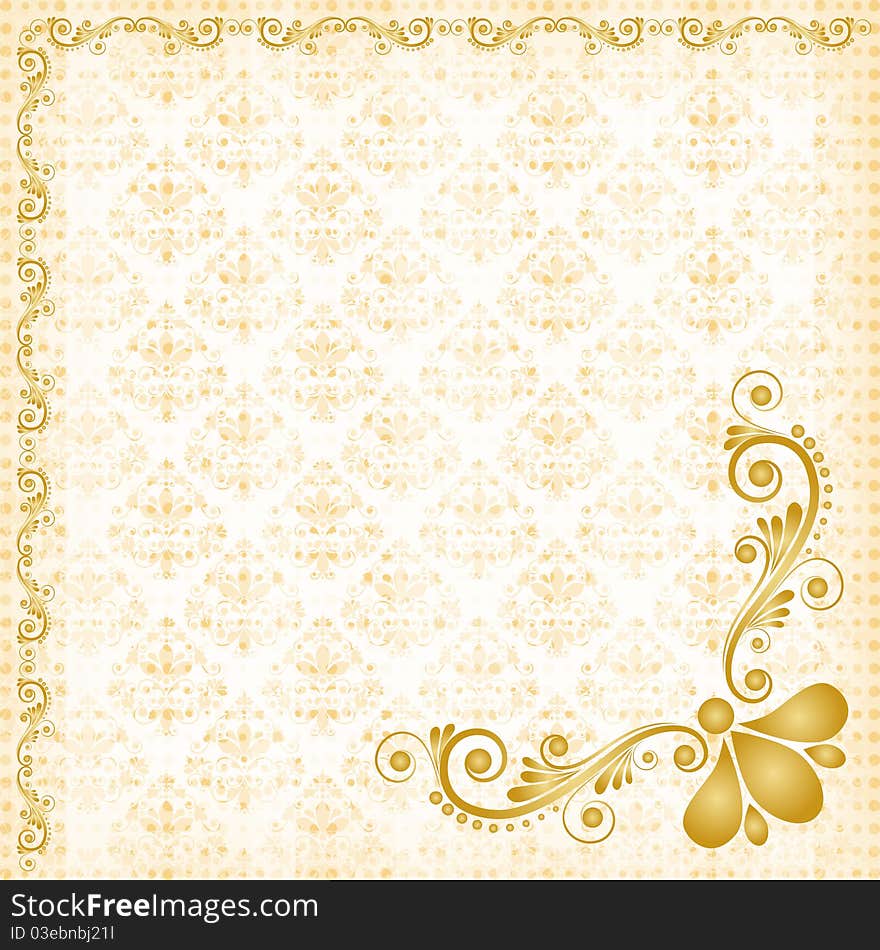 Vintage floral background with decorative flowers for design. Vintage floral background with decorative flowers for design