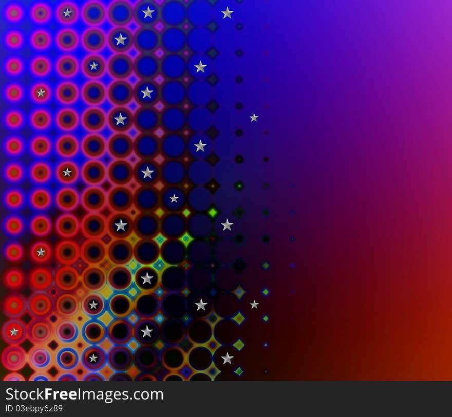 Abstract colourful background with little silver stars. Abstract colourful background with little silver stars