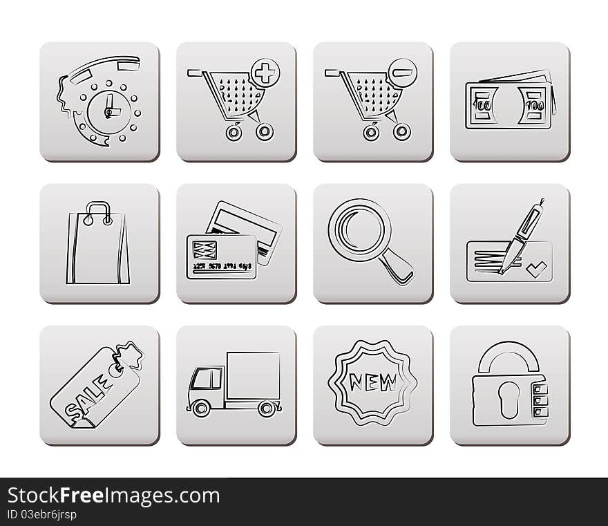 Internet icons for online shop -  icon set