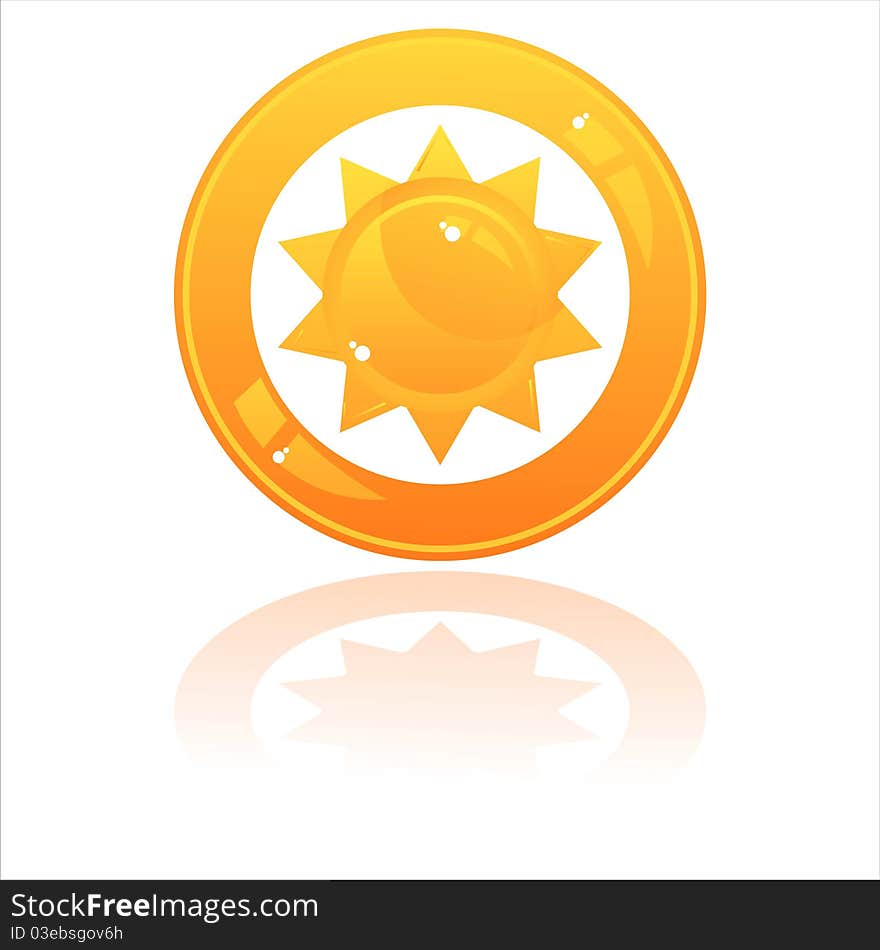 Glossy sun button