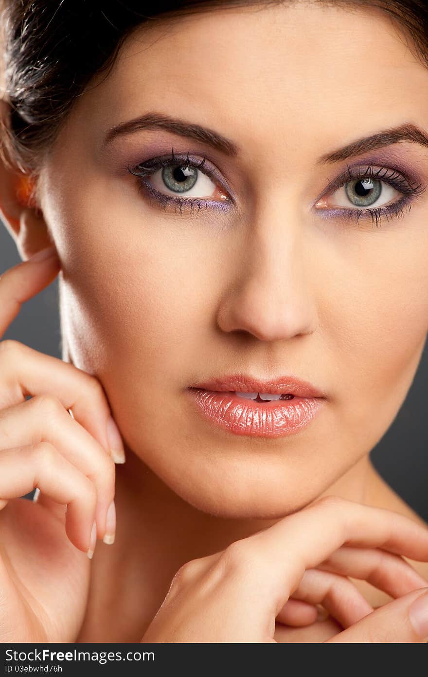 Close-up portrait of a young woman. Close-up portrait of a young woman