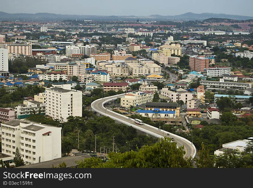 Clusters of buildings of Pattaya City, Thailand