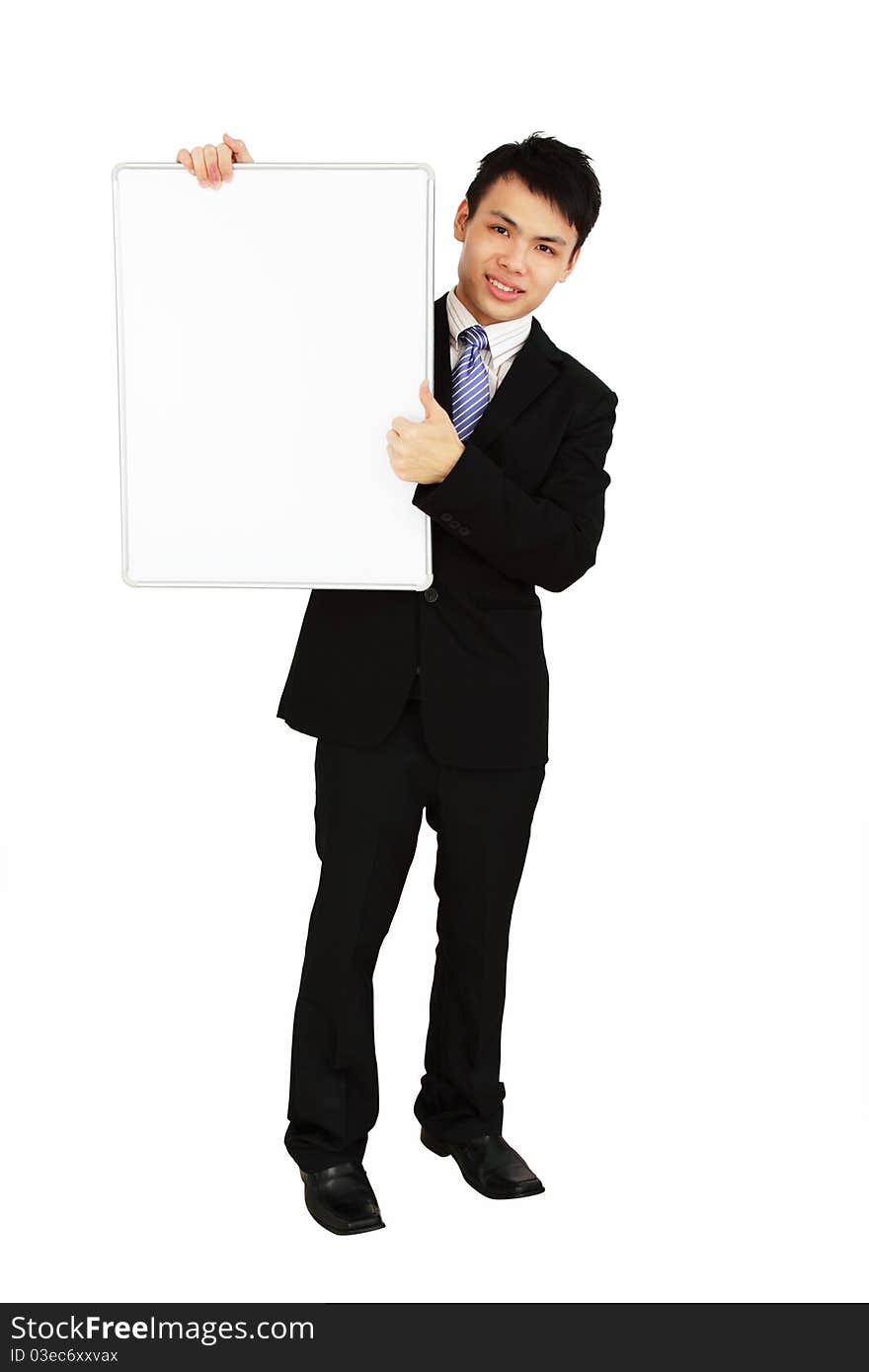 Businessman with whiteboard