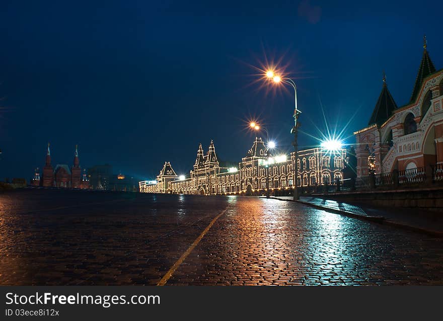 Moscow Kremlin, Night Red Square.