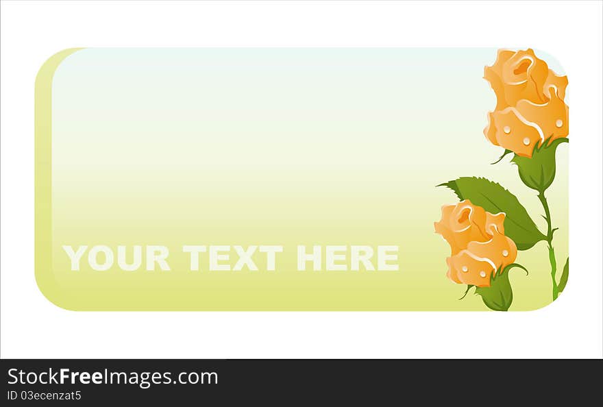 Beautiful banner with orange roses. Beautiful banner with orange roses