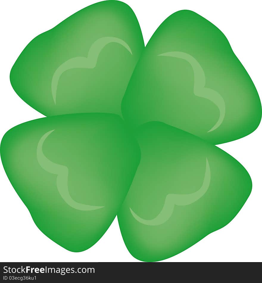 Vector lucky four-leaf clover. Vector lucky four-leaf clover