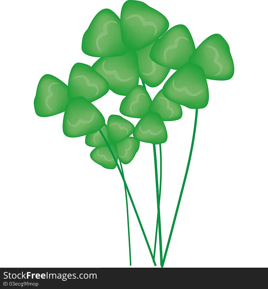 Vector lucky four-leaf clover. Vector lucky four-leaf clover