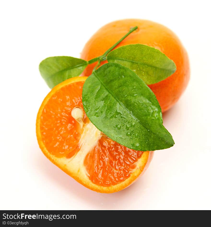 Fresh fruit on a white background