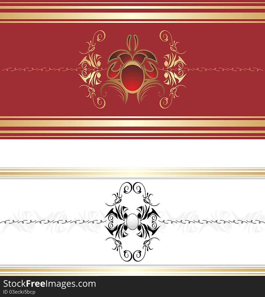 Two decorative retro borders. Illustration